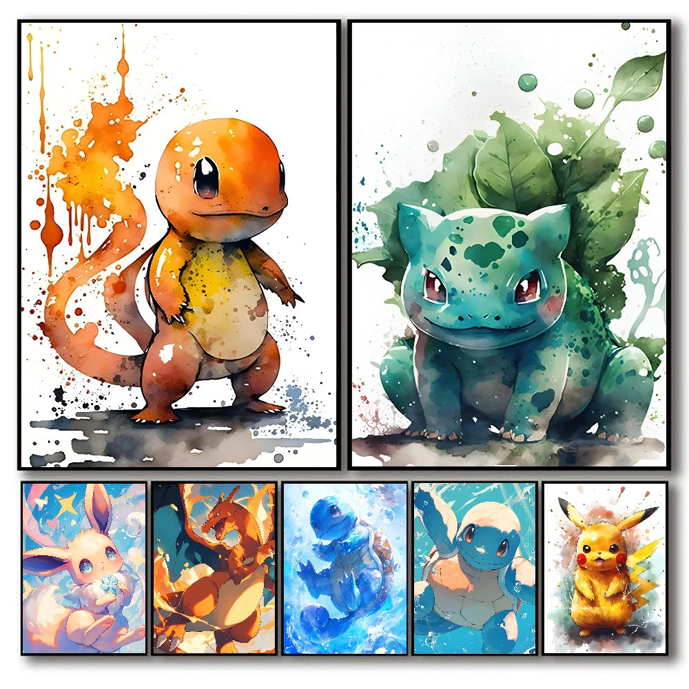 Miniso Anime P-Pokemon Poster Self-adhesive Art Waterproof Paper Sticker Coffee House Bar Room Wall Decor Miniso Anime P-Pokemon Poster Self-adhesive Art Waterproof Paper Sticker Coffee House Bar Room Wall Decor